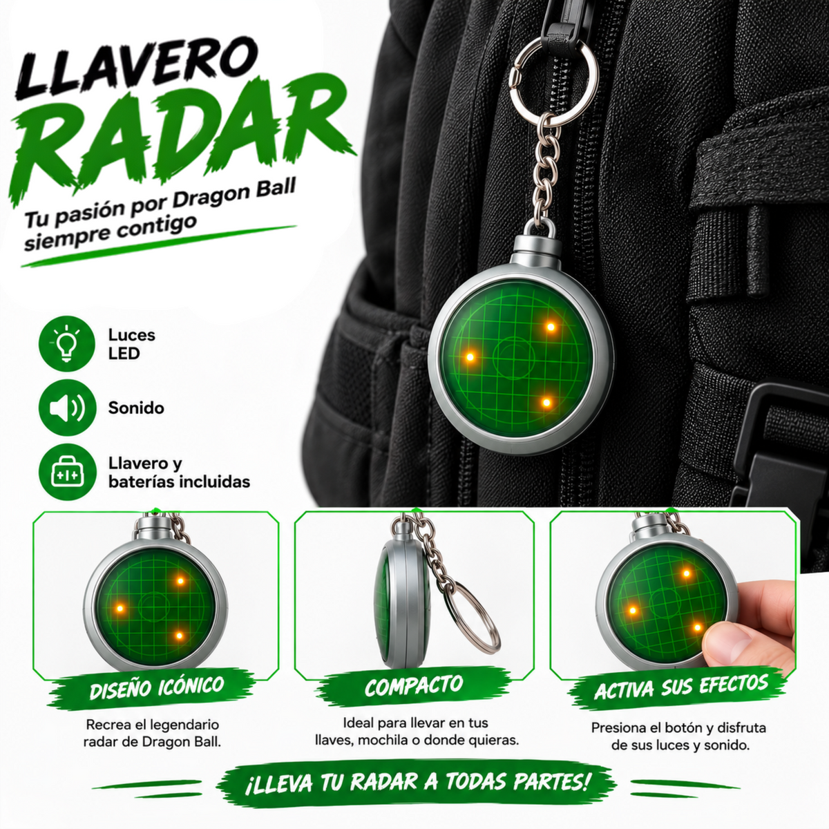 Llavero Radar LED con Sonido